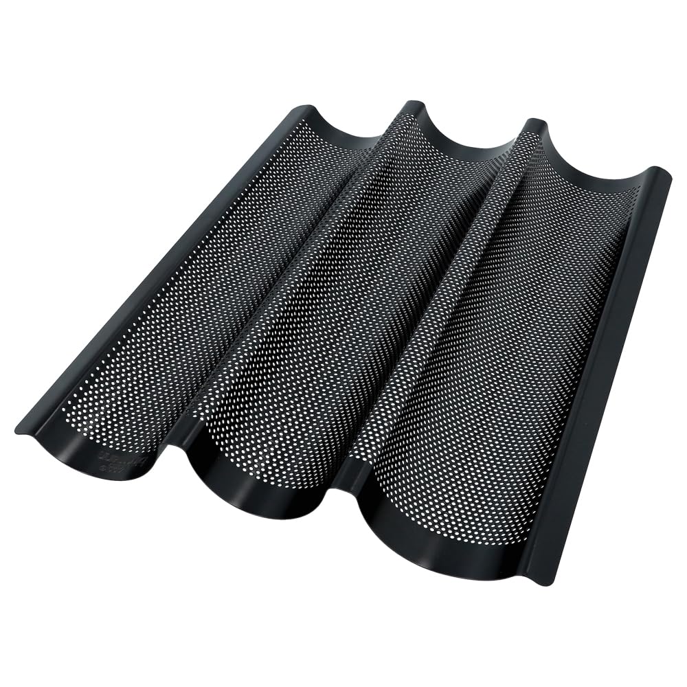 birkmann-bread-buddies-baguette-blech-f-r-3-baguettes-perforierte-baguetteform-a image 1