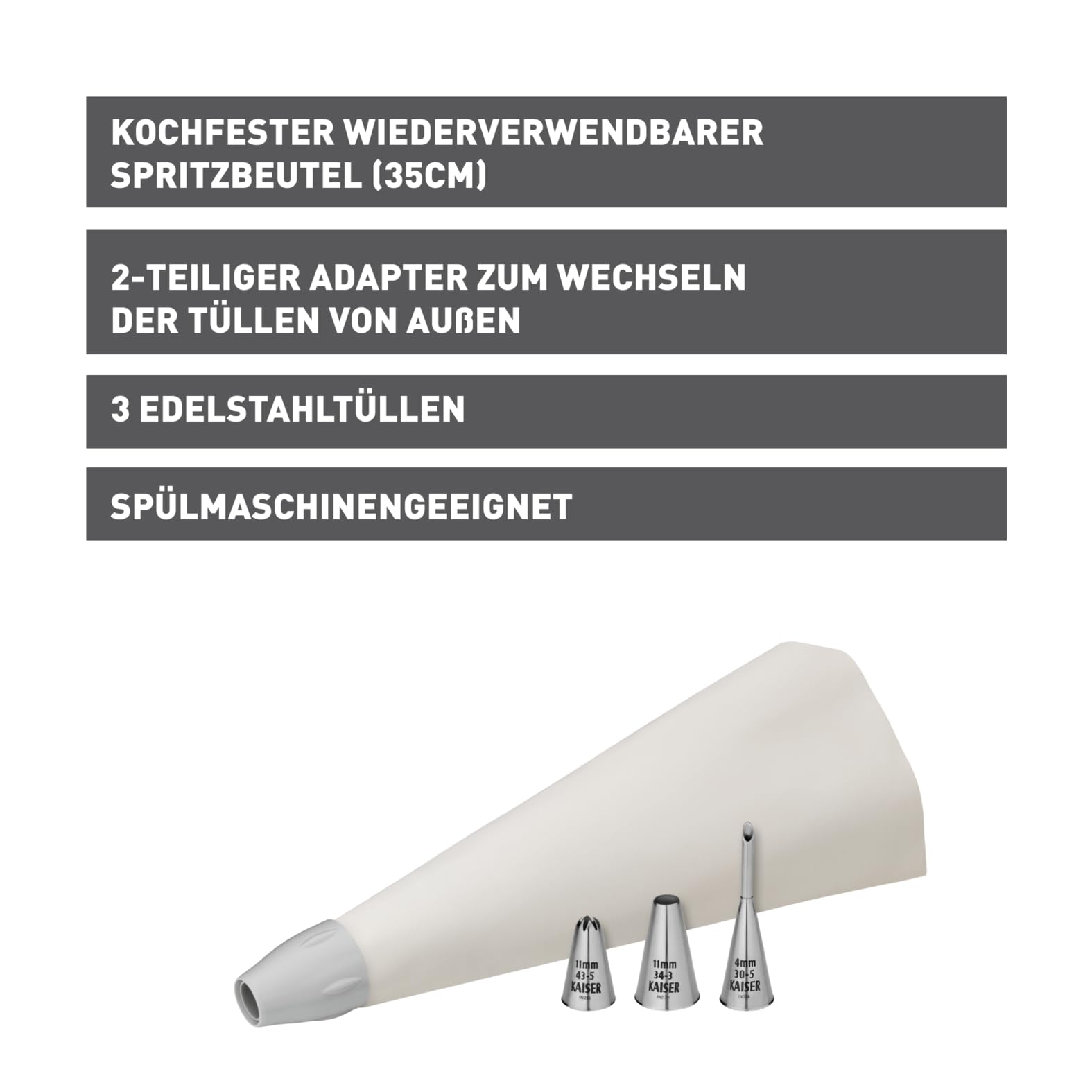 kaiser-inspiration-spritzbeutel-set-5-teilig-mit-3-edelstahl-t-llen image 2