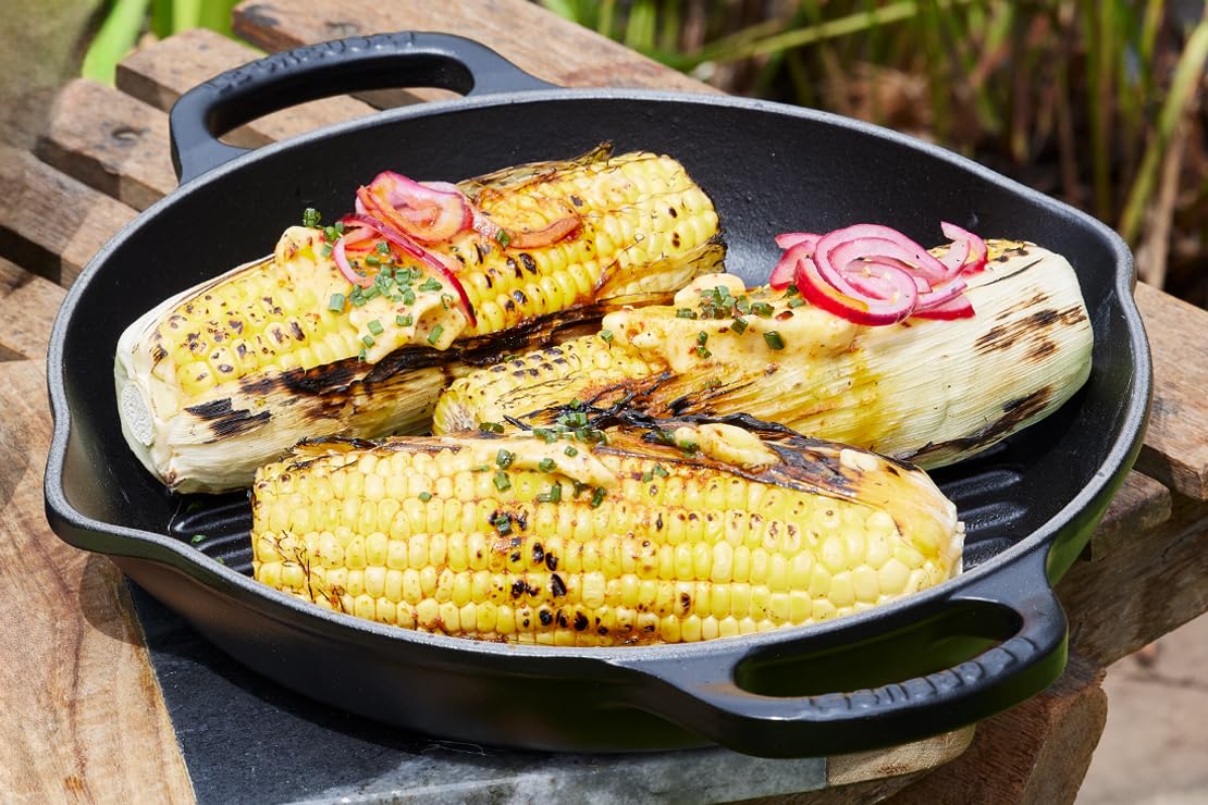 le-creuset-signature-hohe-runde-grillpfanne-aus-gusseisen-25-cm-schwarz-matt image 5