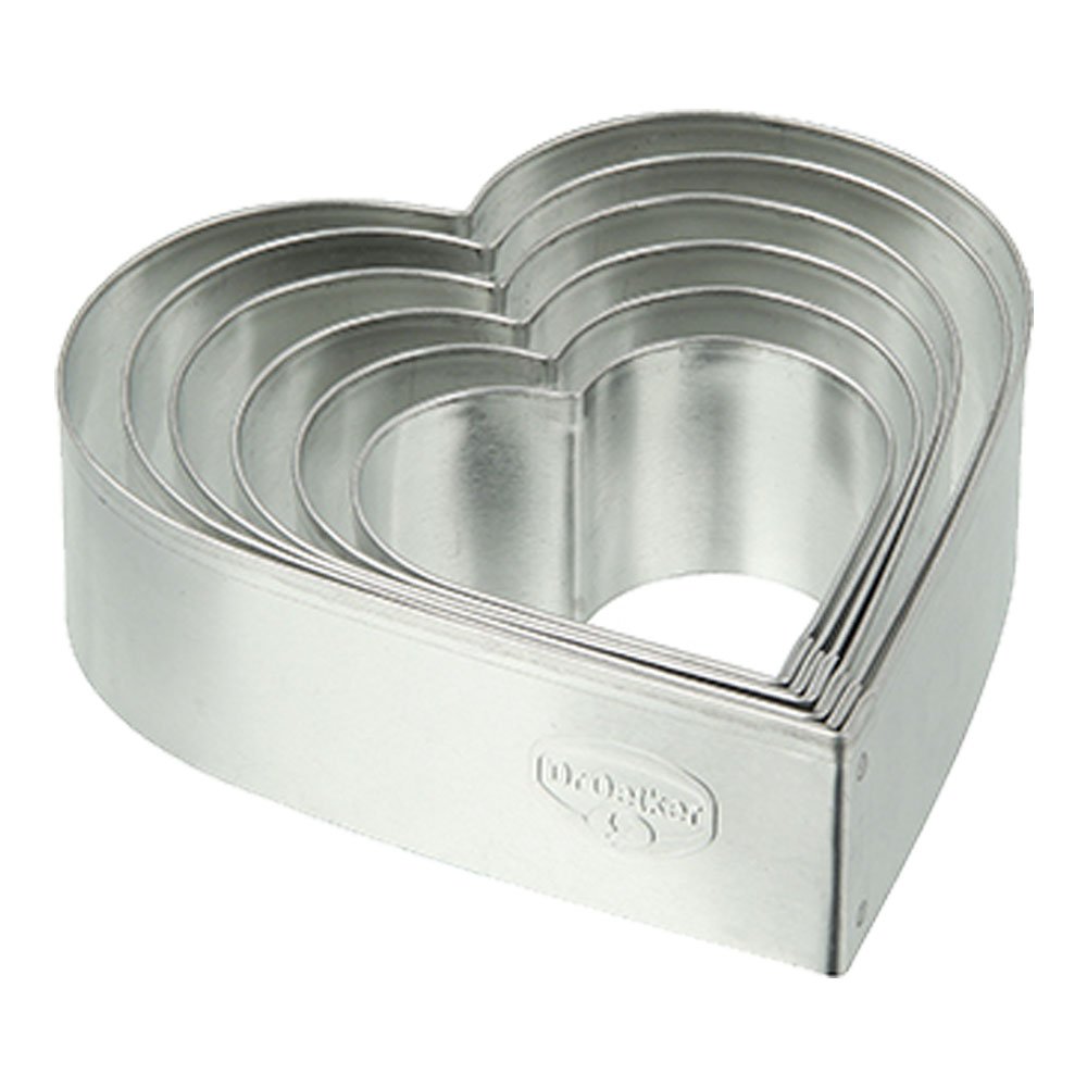 dr-oetker-ausstecher-herz-6er-set-wei-blech-silber-pl-tzchenformen-4-5-8-5-cm image 1