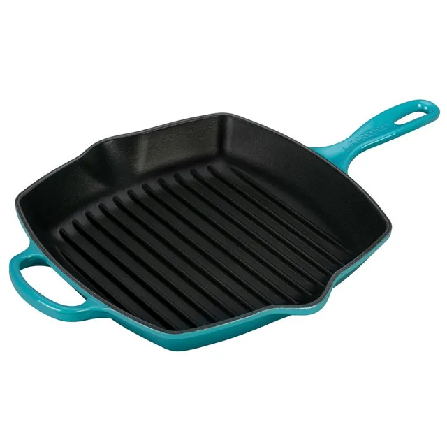 le-creuset-signature-gusseisen-grillpfanne-quadratisch-26-cm-induktion-karibik image 1