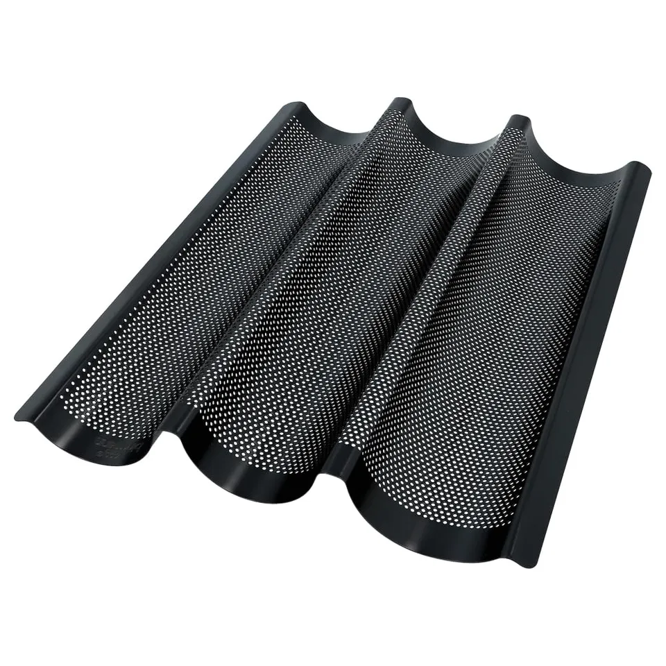 birkmann-bread-buddies-baguette-blech-f-r-3-baguettes-perforierte-baguetteform-a image 1