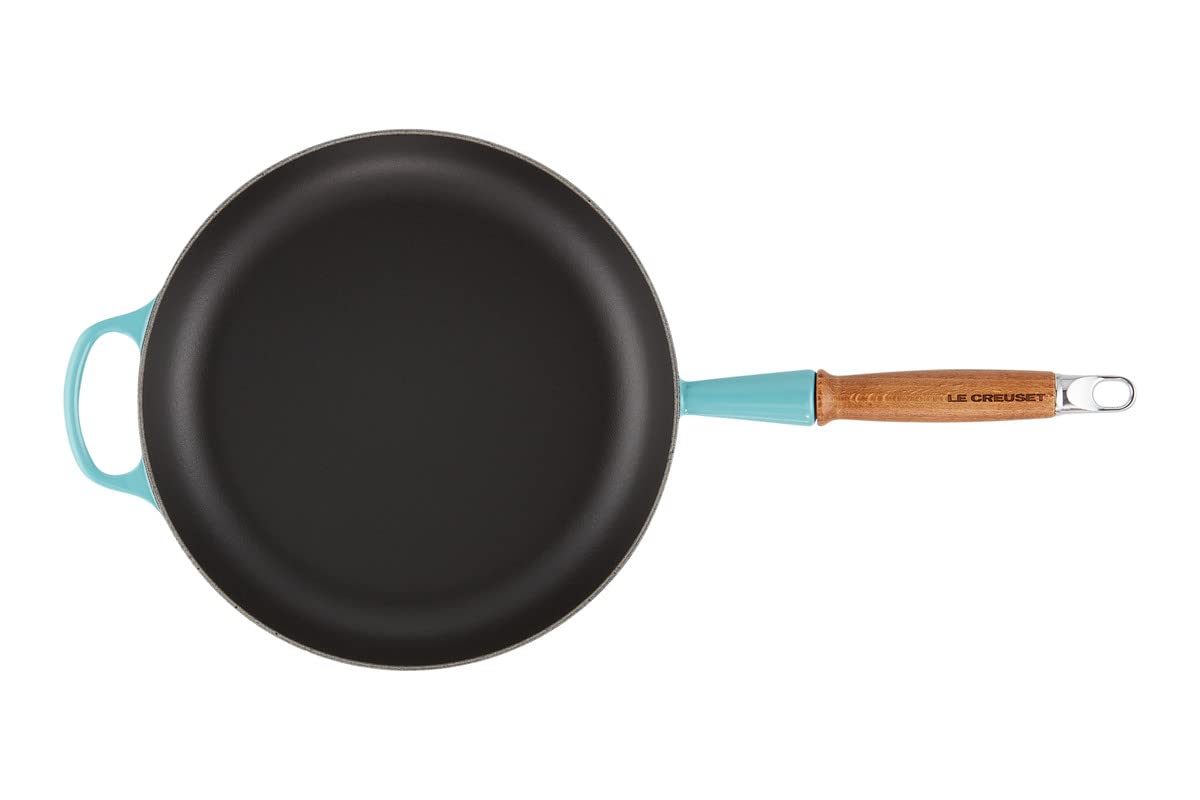 le-creuset-signature-bratpfanne-gusseisen-mit-holzgriff-28-cm-karibik image 2