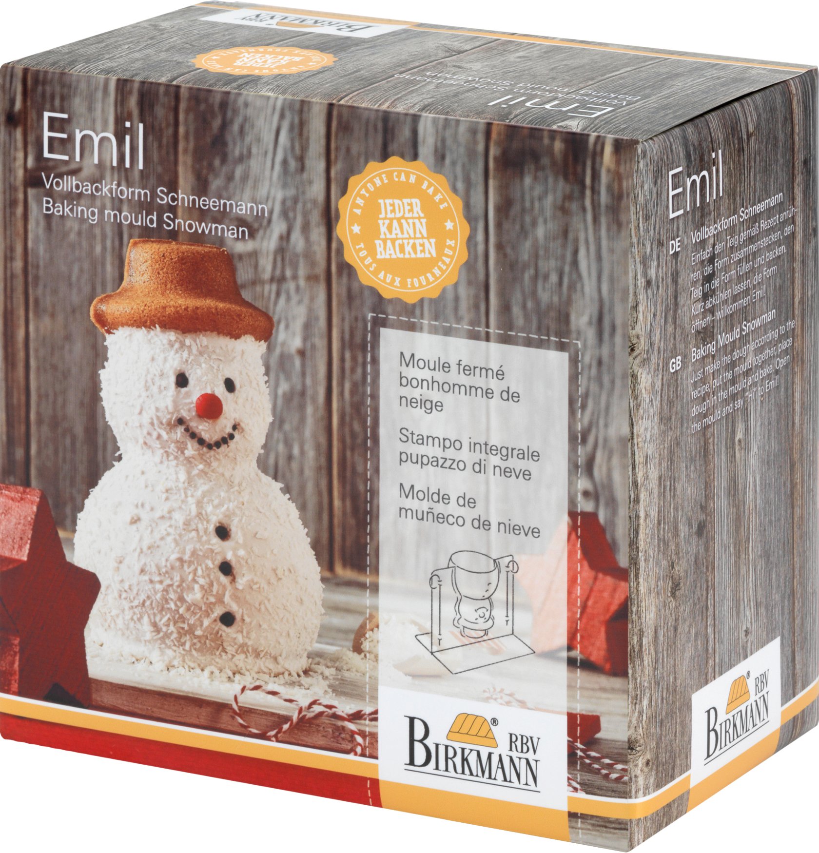 birkmann-vollbackform-emil-der-schneemann-8-5-cm-h-17-cm image 2