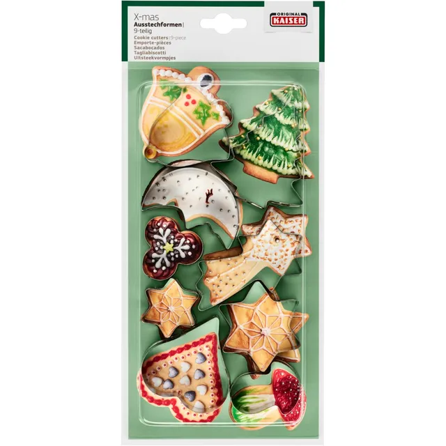original-kaiser-keksausstecher-weihnachten-9-teilig-blechstahl-silber image 1