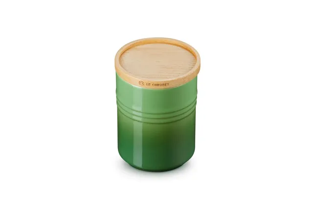 le-creuset-steinzeug-vorratsdose-mittel-540-ml-10-cm-bamboo-mit-holz-deckel image 1