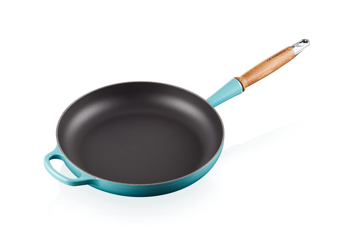 le-creuset-signature-bratpfanne-gusseisen-mit-holzgriff-28-cm-karibik image 3