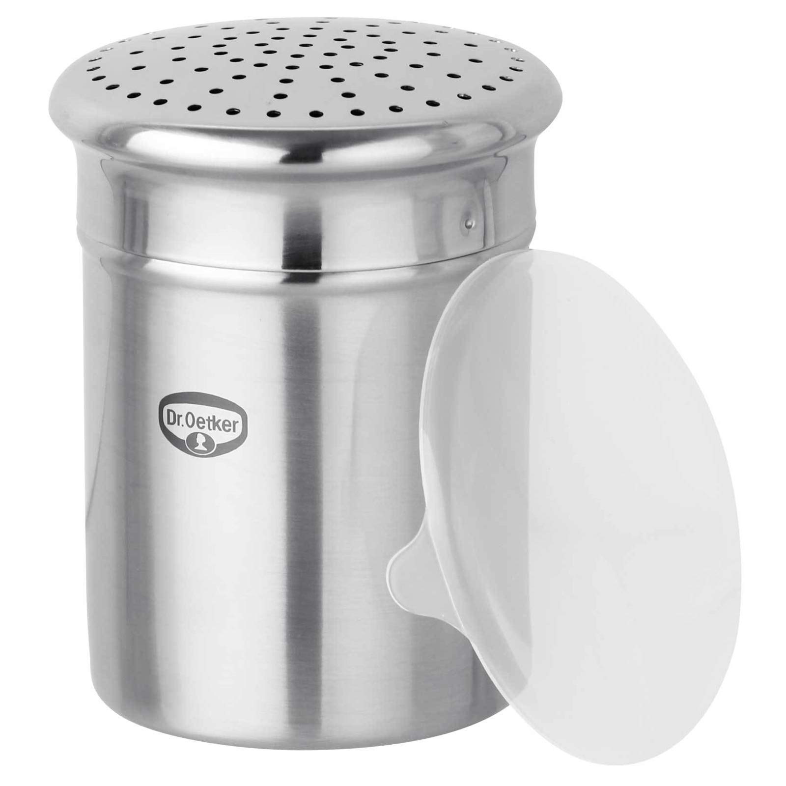 dr-oetker-zuckerstreuer-grob-edelstahl-streuer-mit-schutzdeckel-70-x-95-x-70-mm image 1