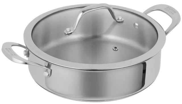 kuhn-rikon-allround-flache-kasserolle-24-cm-3-l-edelstahl-kochtopf-mit-glasdecke image 1
