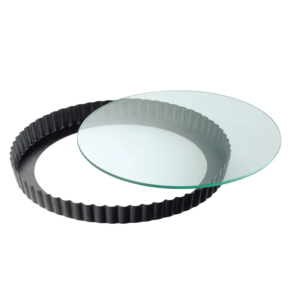 kaiser-inspiration-quicheform-mit-glas-hebeboden-28-cm-tarteform-schwarz image 1