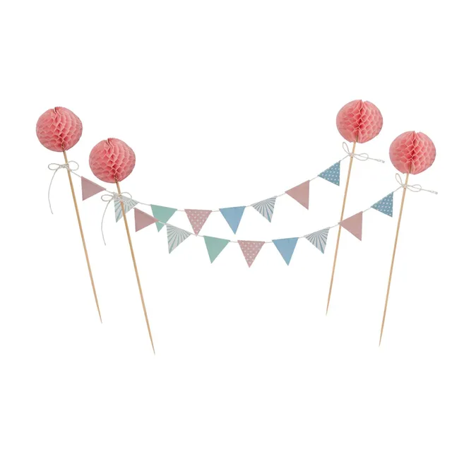 dr-oetker-retro-deko-set-wimpelketten-pompoms-2er-set image 1