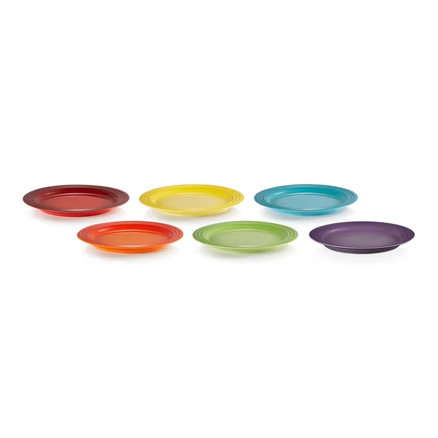 le-creuset-6er-set-fr-hst-cksteller-steinzeug-22-cm-regenbogen image 1