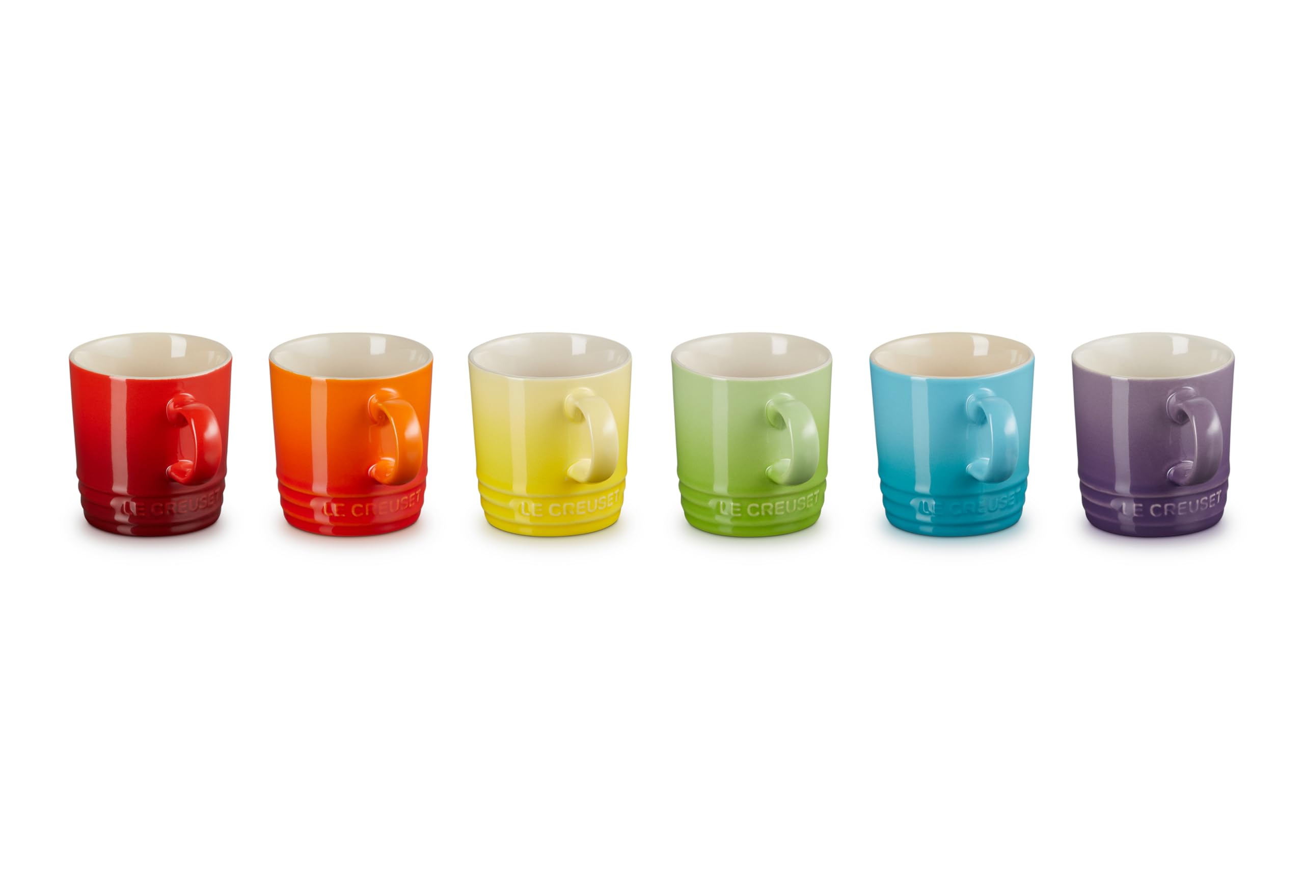 le-creuset-6er-set-espressotassen-steinzeug-100-ml-regenbogen image 2