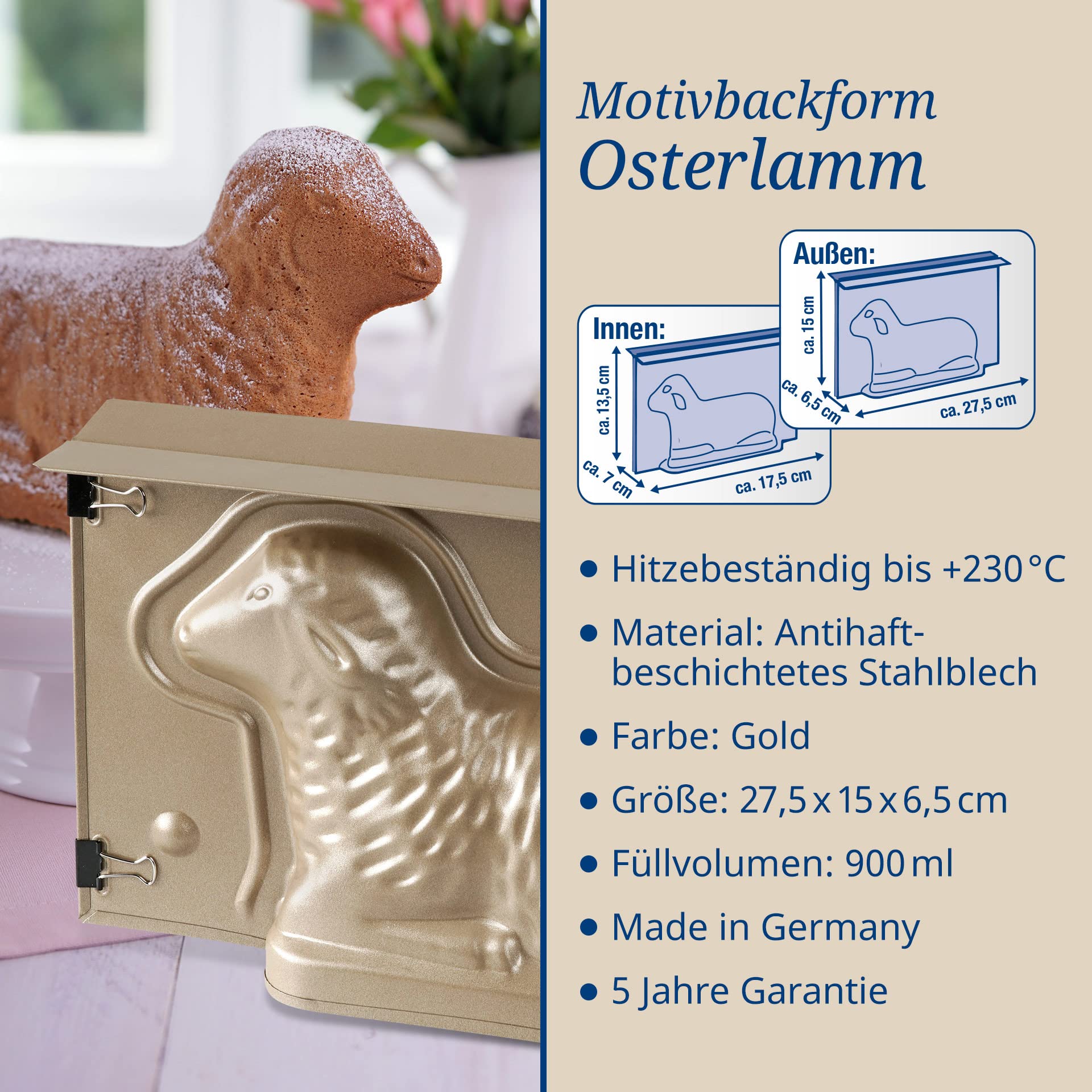 dr-oetker-goldiges-ostern-backform-lamm-900-ml-3d-osterlammform-gold image 3