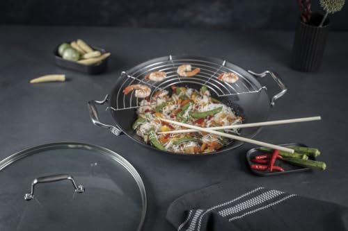 kuhn-rikon-jampur-gusseisen-wok-36-cm-mit-glasdeckel-tempura-grill-und-holzst-bc image 8