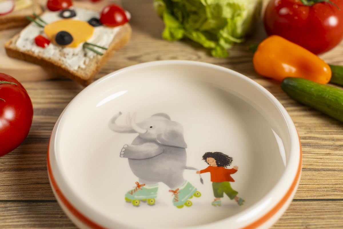 kuhn-rikon-kinderteller-elefant-keramikteller-18-cm-handbemalt image 3