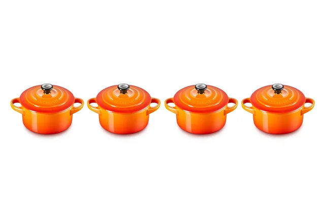 le-creuset-heritage-steinzeug-mini-cocottes-4er-set-je-200-ml-10-x-5-cm-ofenrot image 1