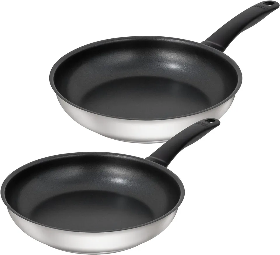kuhn-rikon-classic-pfannen-set-24-cm-und-28-cm-edelstahl-18-10-mit-titantipartik image 1