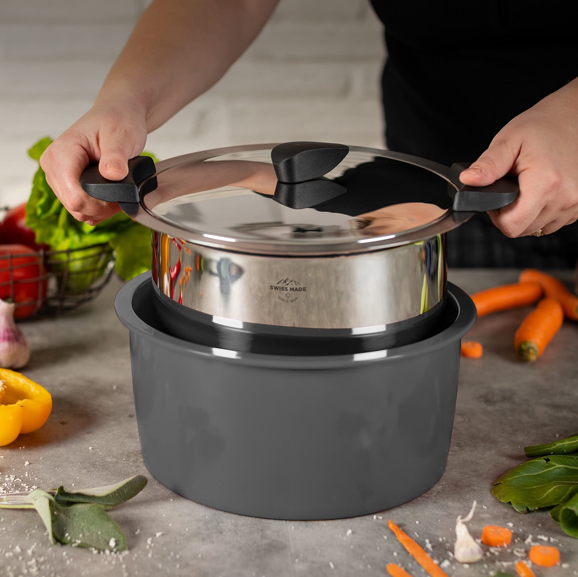 kuhn-rikon-hotpan-kochtopf-3-liter-22-cm-mit-thermosch-ssel-edelstahl-induktion image 2