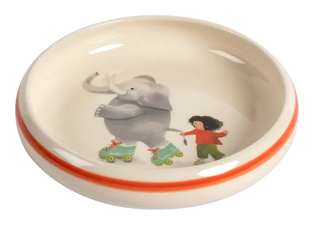 kuhn-rikon-kinderteller-elefant-keramikteller-18-cm-handbemalt image 1