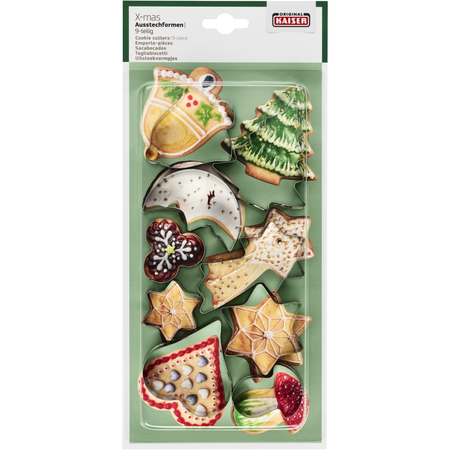 original-kaiser-keksausstecher-weihnachten-9-teilig-blechstahl-silber image 1