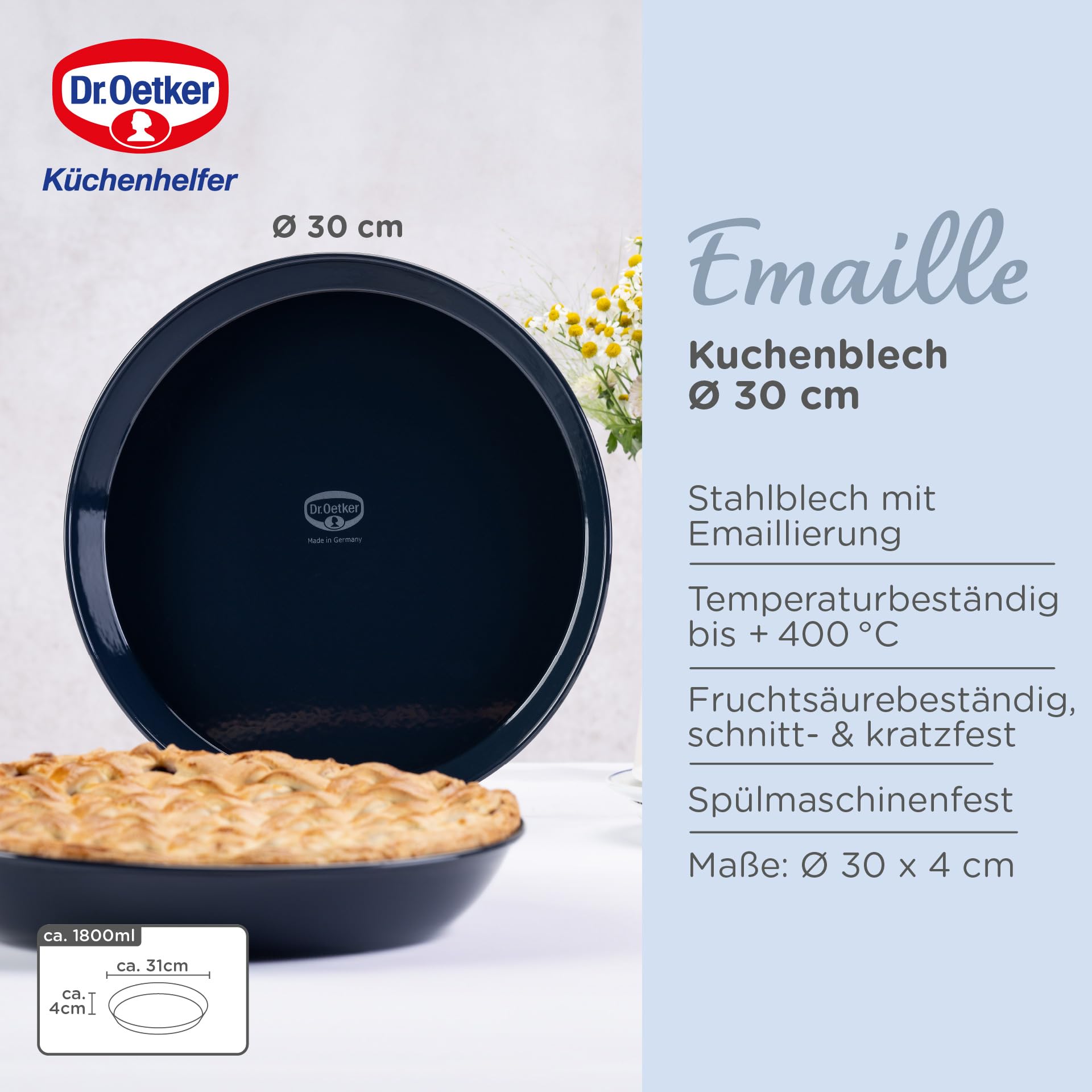 dr-oetker-back-liebe-kuchenblech-30-cm-emaille-dunkelblau image 4