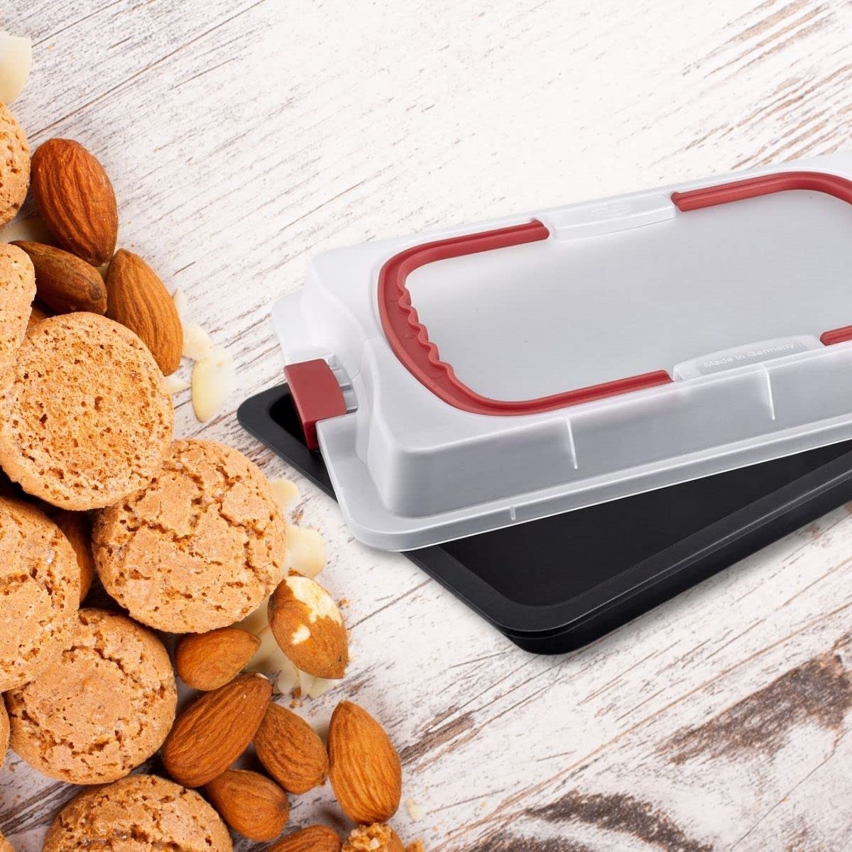 dr-oetker-bake-go-backblech-42x29x4-cm-mit-transporthaube-antihaft image 2