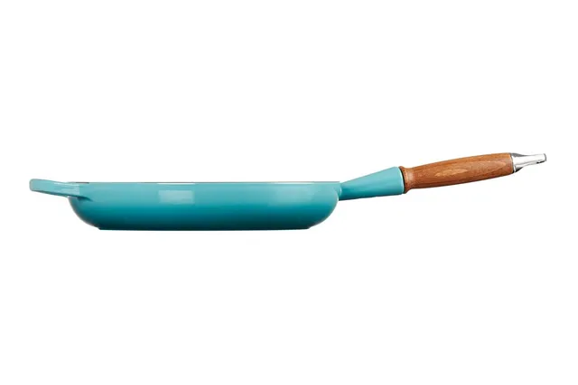 le-creuset-signature-bratpfanne-gusseisen-mit-holzgriff-28-cm-karibik image 1