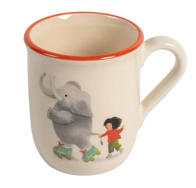 kuhn-rikon-kindertasse-elefant-keramiktasse-2-5-dl-handbemalt image 1
