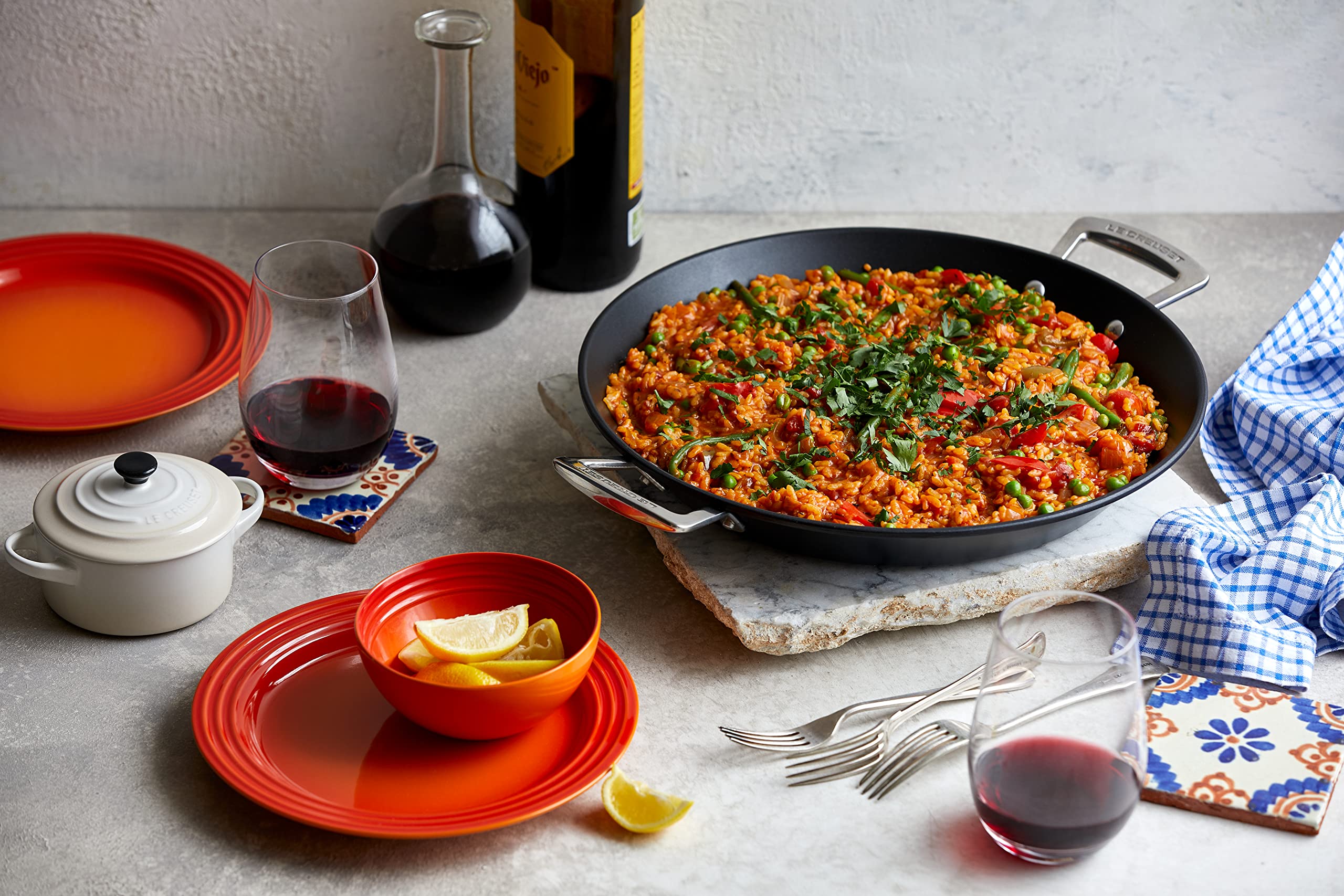 le-creuset-aluminium-antihaft-paellapfanne-32-cm-anthrazit-silber-induktion image 2