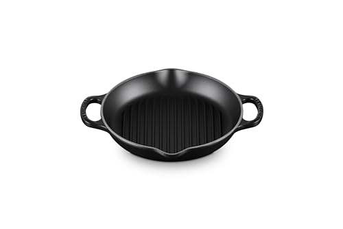 le-creuset-signature-hohe-runde-grillpfanne-aus-gusseisen-25-cm-schwarz-matt image 7