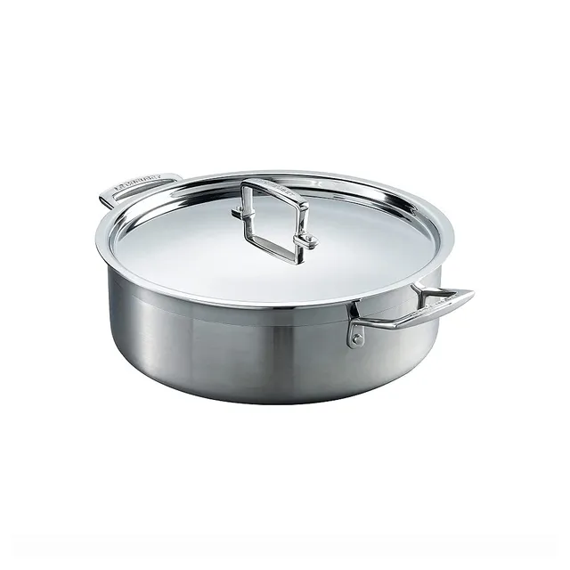 le-creuset-3-ply-edelstahl-sauteuse-28-cm-mit-deckel image 1