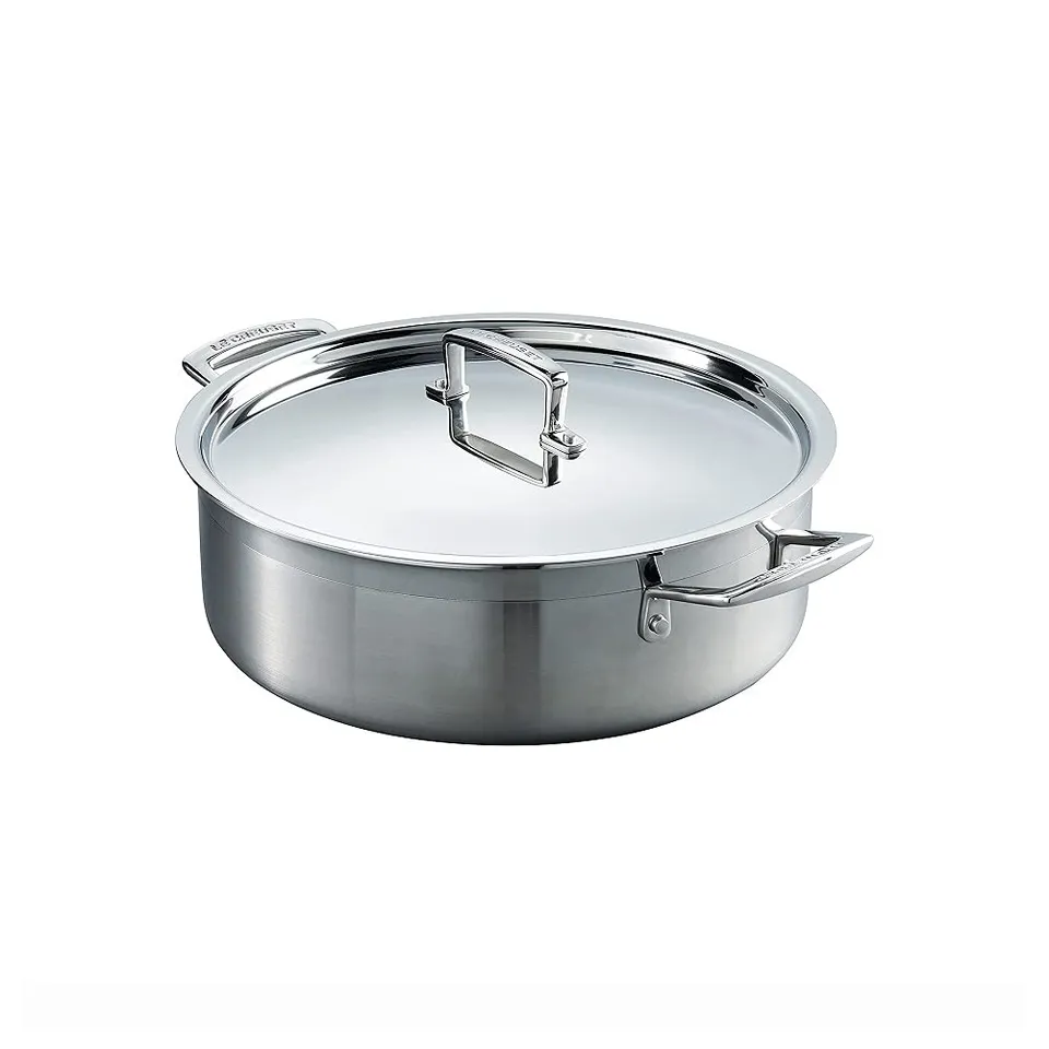 le-creuset-3-ply-edelstahl-sauteuse-28-cm-mit-deckel image 1