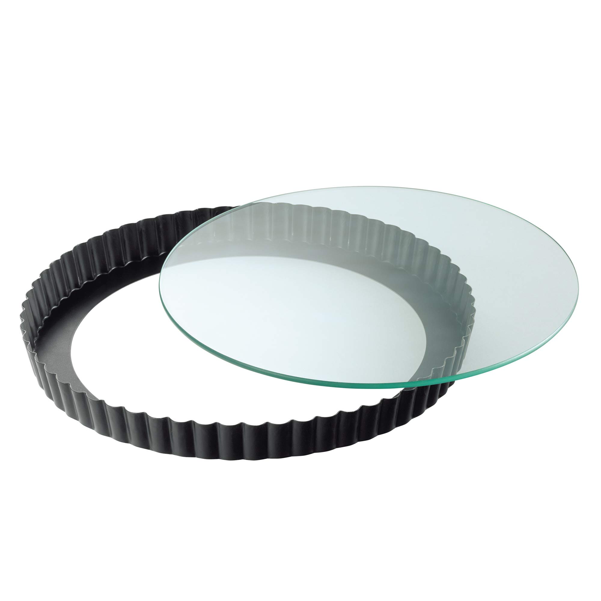 kaiser-inspiration-quicheform-mit-glas-hebeboden-28-cm-tarteform-schwarz image 1