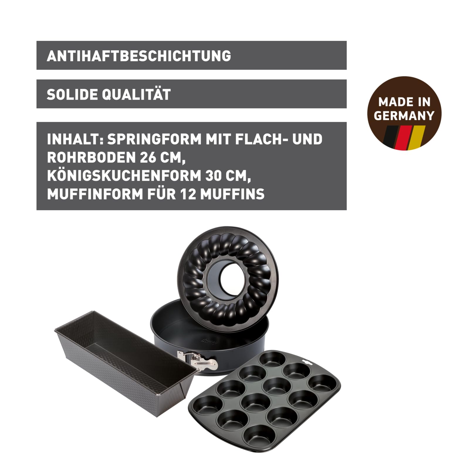 kaiser-classic-backformen-backset-4-teilig-springform-26cm-kastenform-muffinform image 2