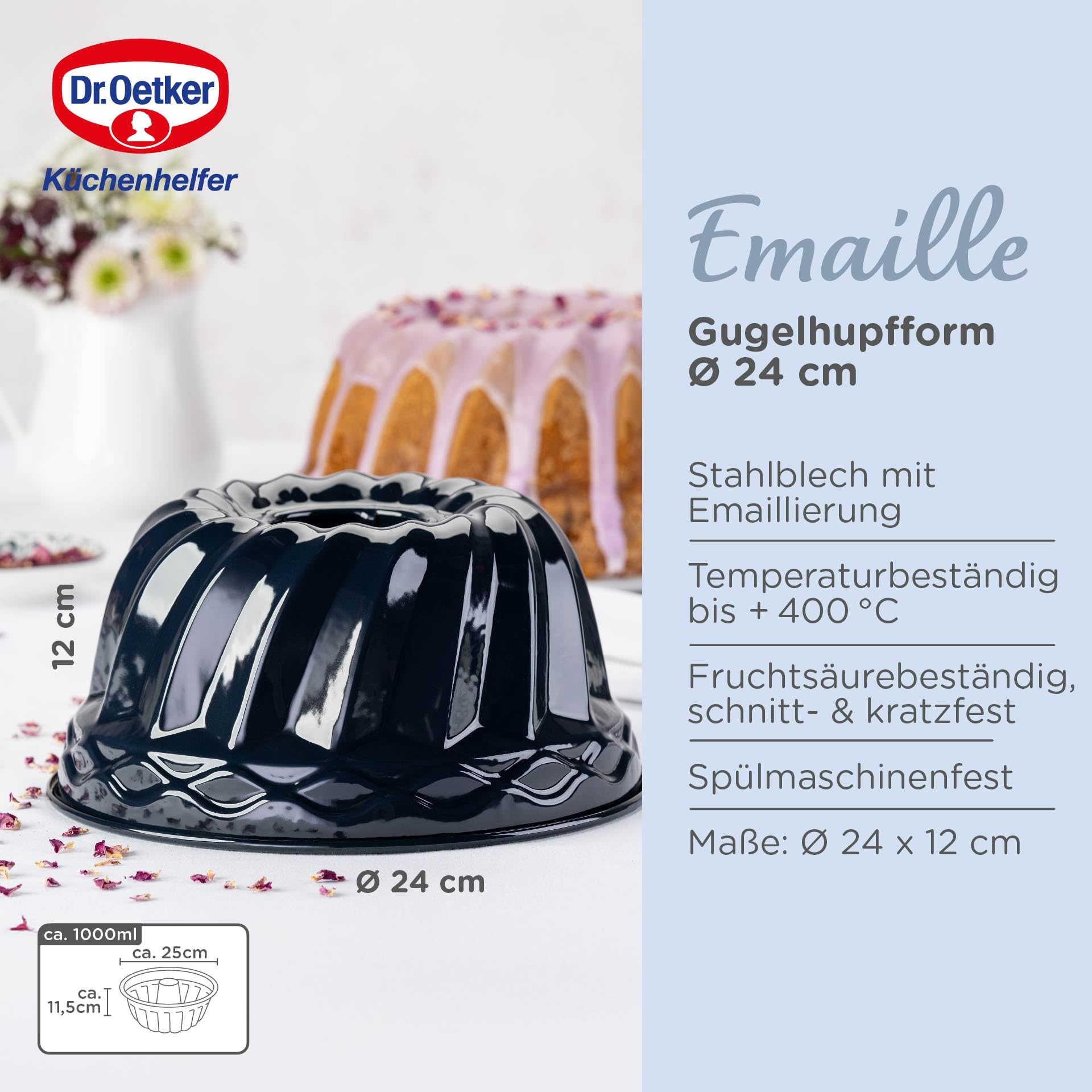 dr-oetker-gugelhupf-backform-24-cm-back-liebe-emaille-dunkelblau-schnitt-und-kra image 2
