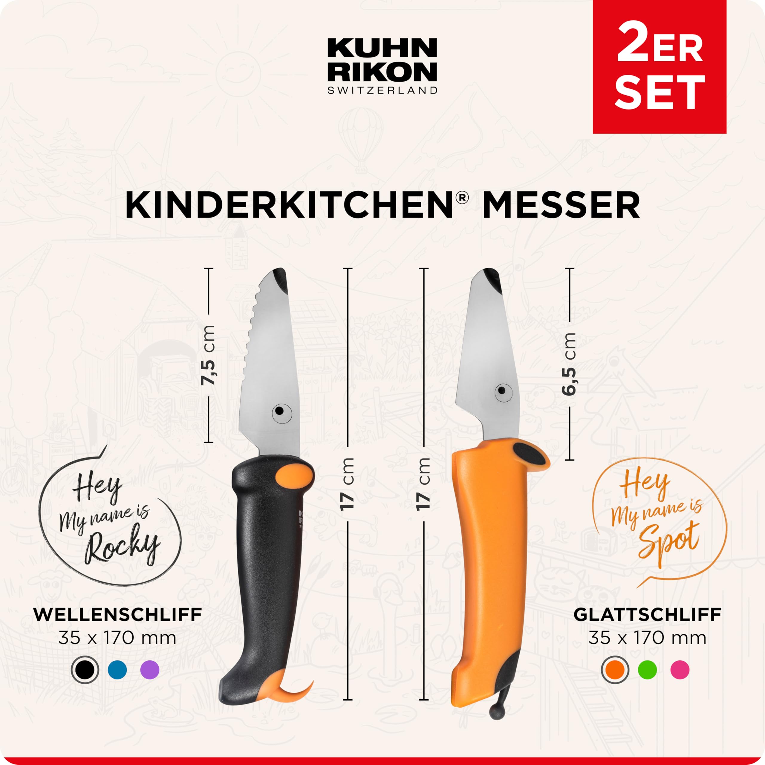 kuhn-rikon-kindermesser-set-ab-3-jahren-edelstahl-hunde-optik-2-teilig image 3