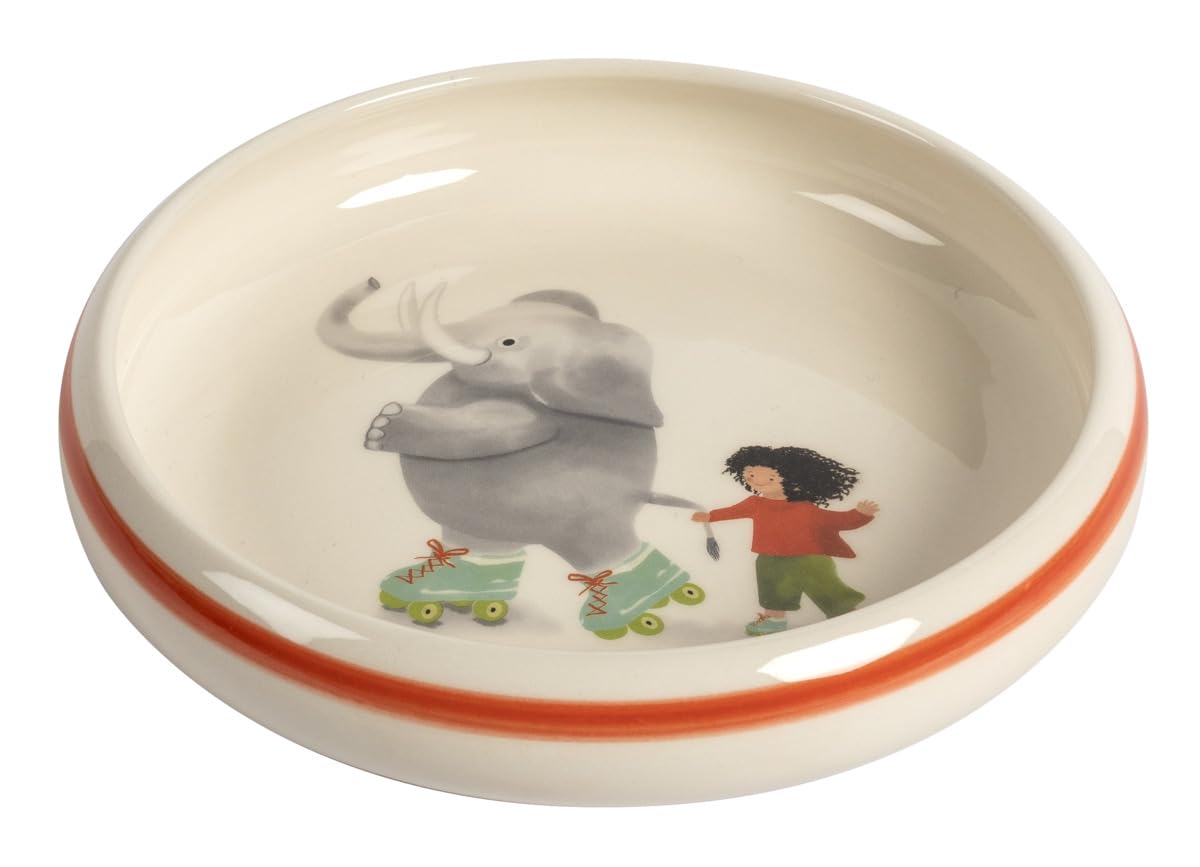 kuhn-rikon-kinderteller-elefant-keramikteller-18-cm-handbemalt image 1