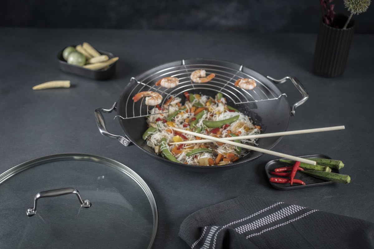 kuhn-rikon-jampur-gusseisen-wok-36-cm-mit-glasdeckel-tempura-grill-und-holzst-bc image 2