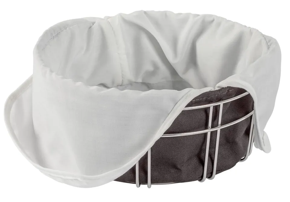 kuhn-rikon-fondue-brotkorb-aus-metall-stoff-brotkorb-mit-sack image 1