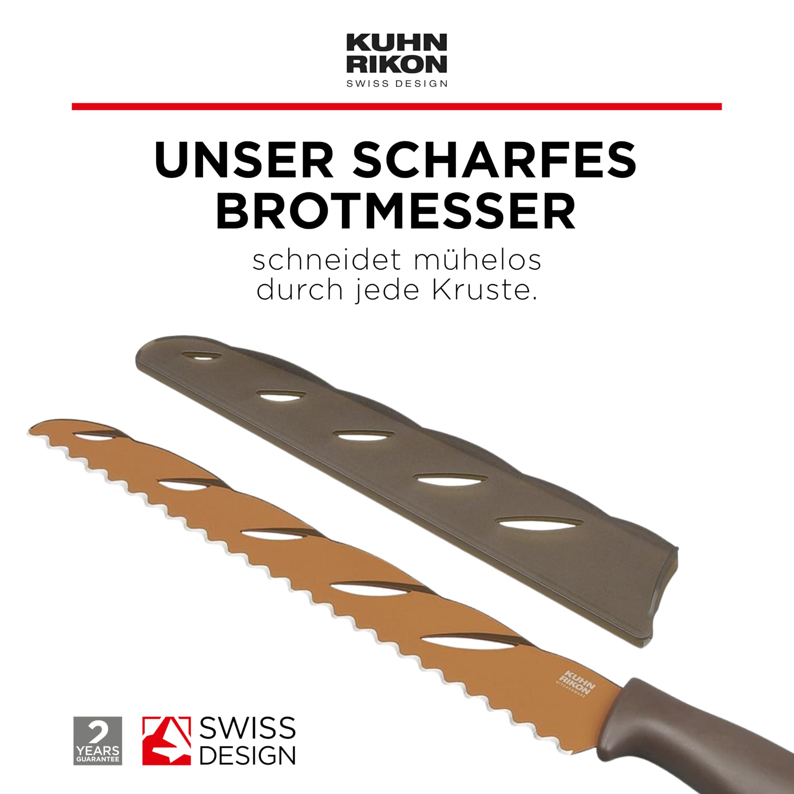 kuhn-rikon-colori-brotmesser-wellenschliff-mit-klingenschutz-braun-gold image 2