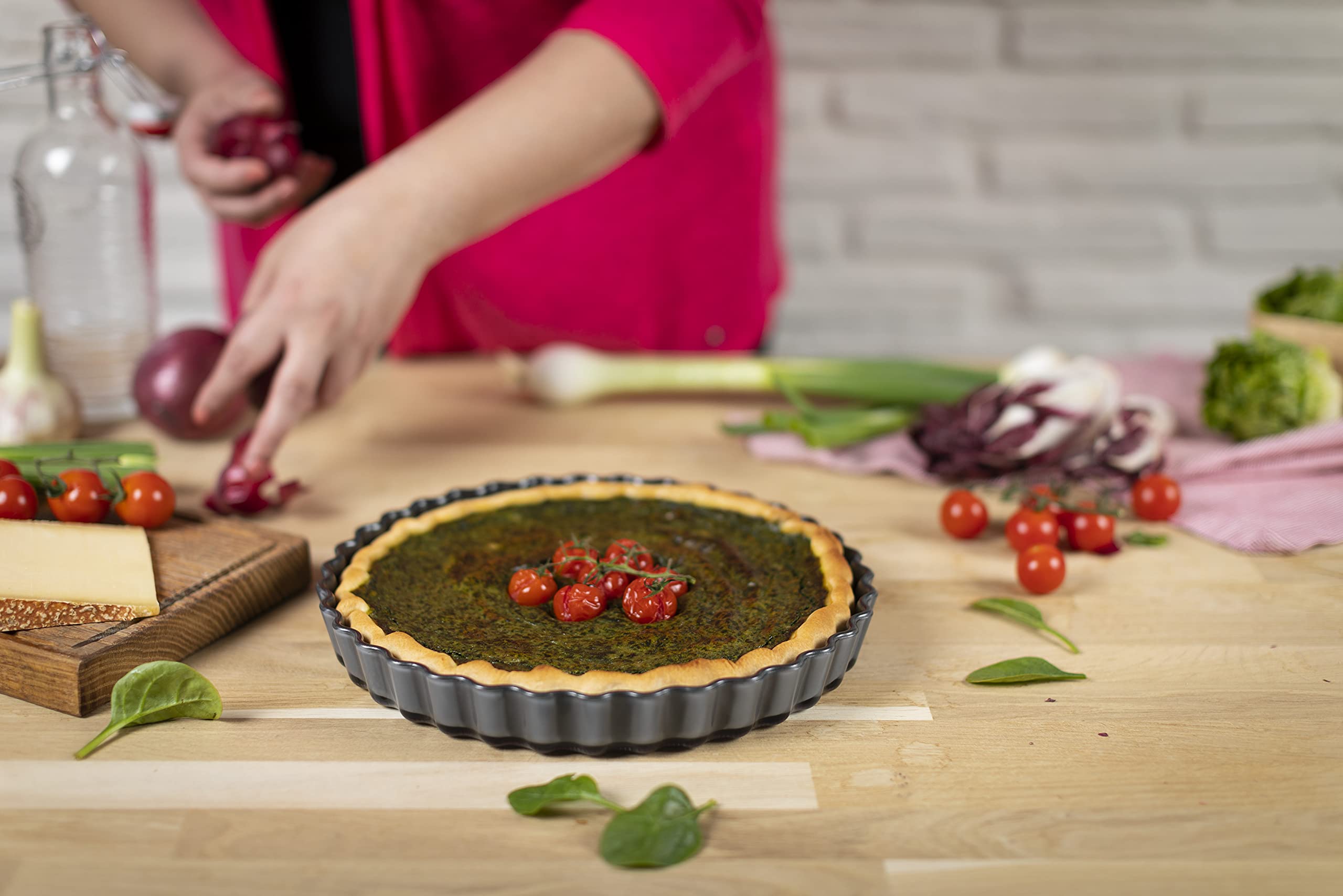 kuhn-rikon-easy-quiche-tarteform-27-cm-borosilikatglas-mit-antihaftbeschichtung image 3
