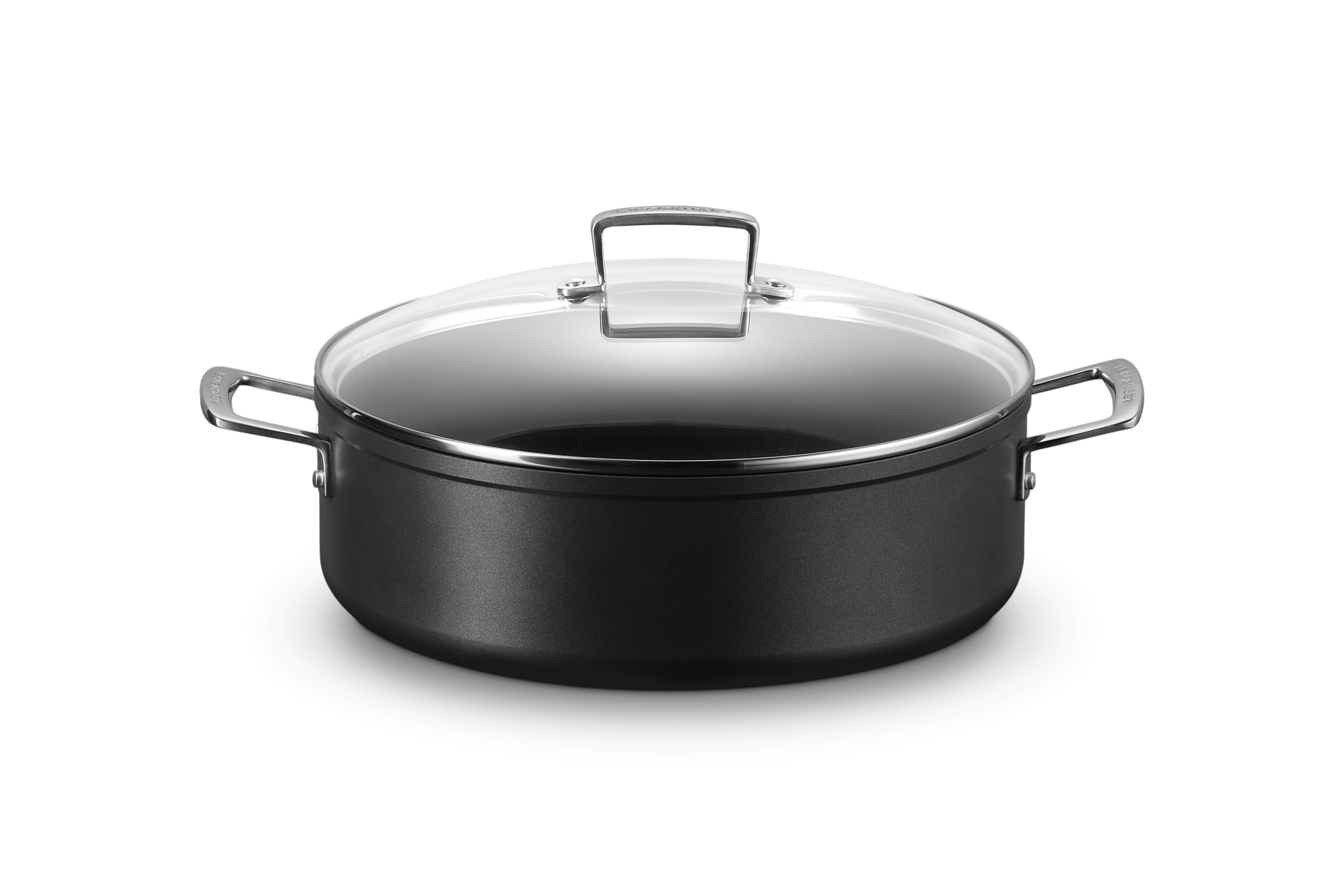le-creuset-toughened-nonstick-pro-schmorpfanne-24-cm-glasdeckel-schwarz image 3