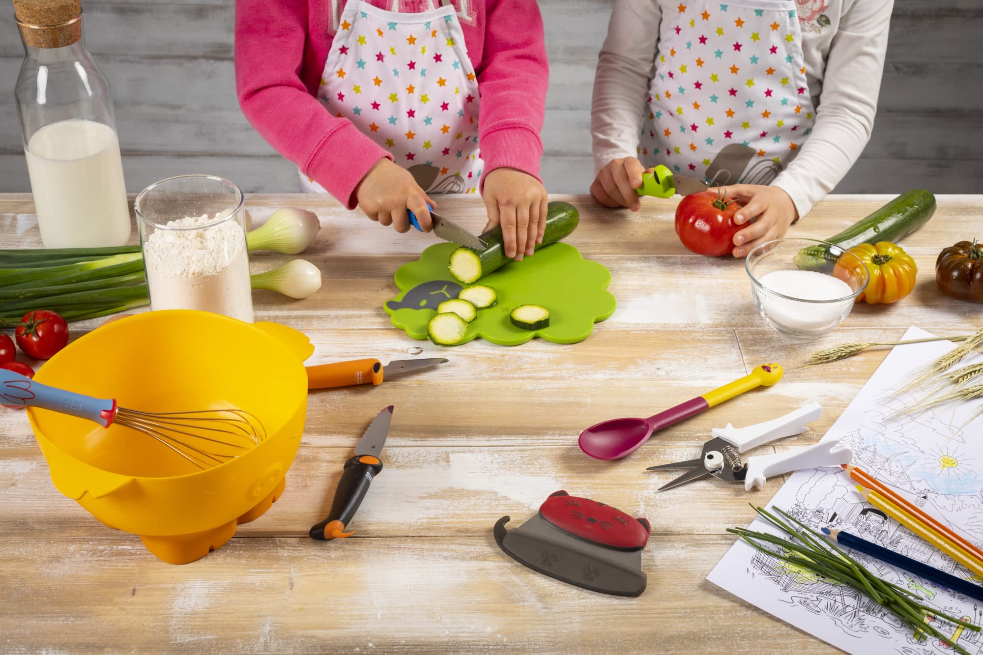 kuhn-rikon-kinderkitchen-wiegemesser-katze-rot-grau image 2