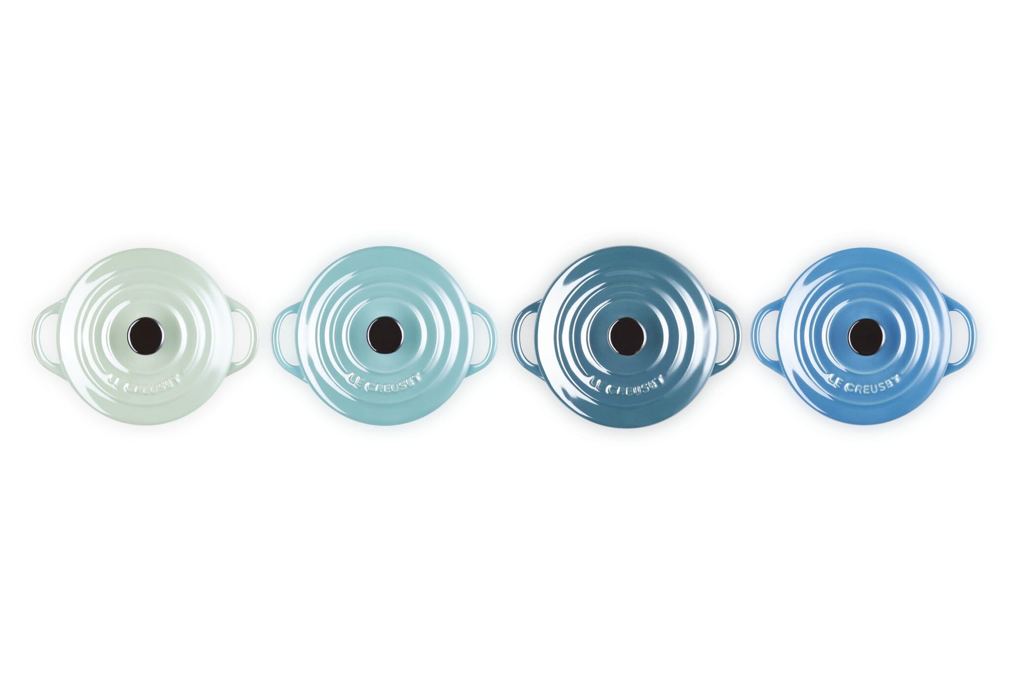 le-creuset-4er-set-mini-cocottes-steinzeug-200-ml-metallics-blau-gr-n image 4