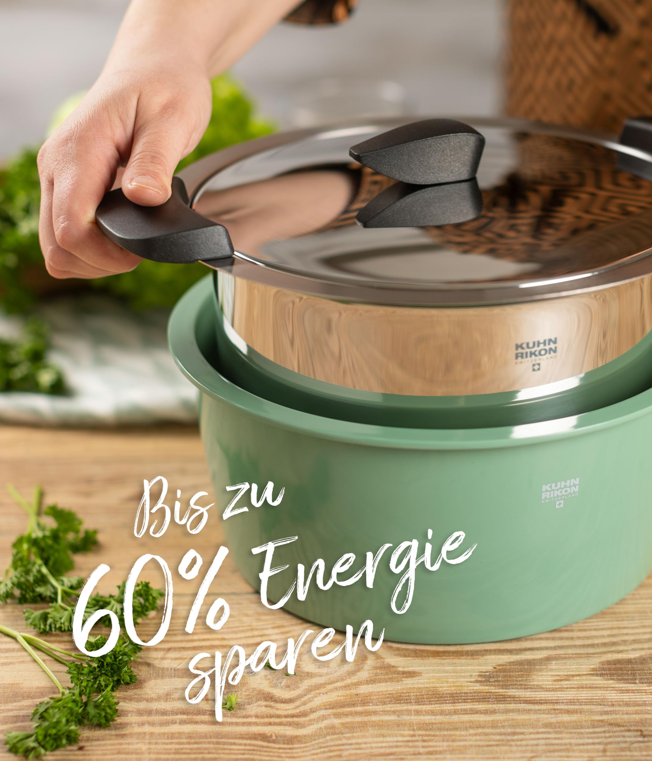 kuhn-rikon-hotpan-servierkochtopf-ocean-green-5-0-l-22-cm-mit-thermoschale image 5