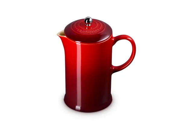 le-creuset-kaffeebereiter-french-press-steinzeug-1-l-kirschrot image 1