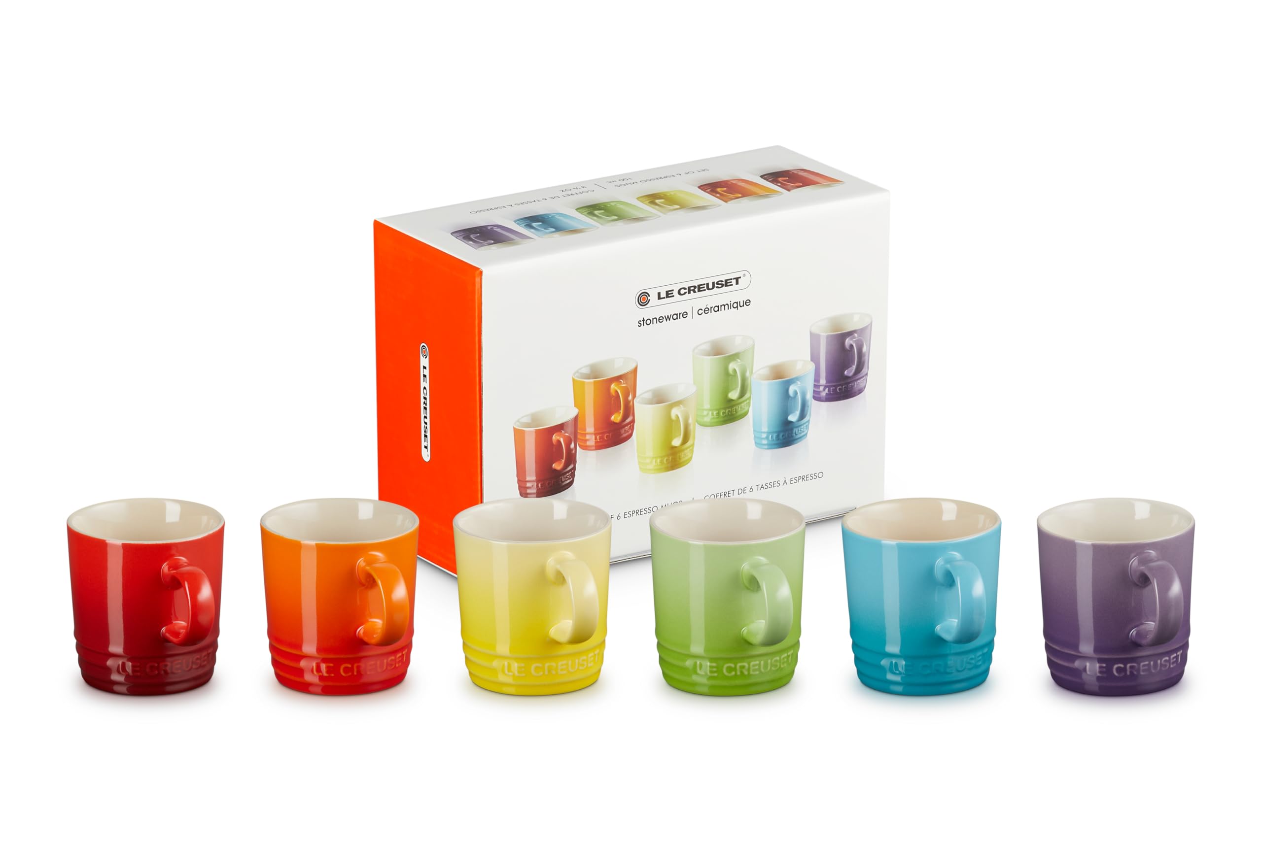 le-creuset-6er-set-espressotassen-steinzeug-100-ml-regenbogen image 5