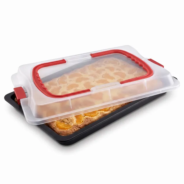dr-oetker-bake-go-backblech-42x29x4-cm-mit-transporthaube-antihaft image 1