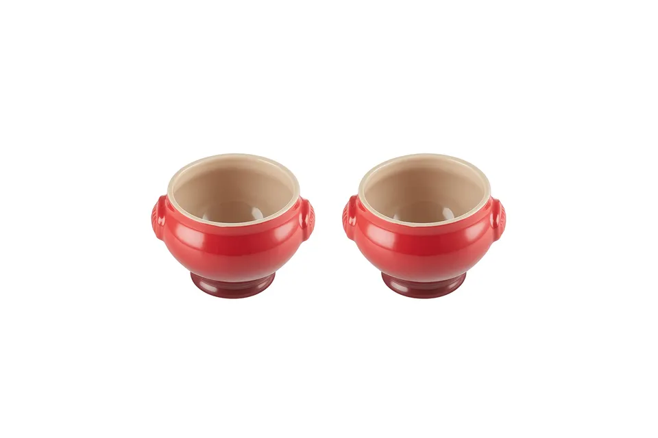 le-creuset-suppenterrinen-2er-set-je-600-ml-steinzeug-kirschrot image 1